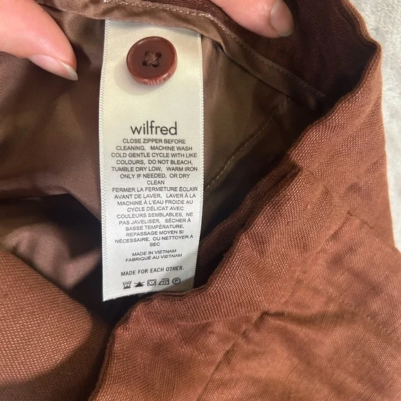 Wilfred brown linen pleated tailored shorts - Picture 6 of 9